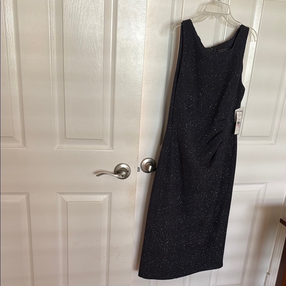 Jessica Howard NWT Size 10 Elegant Black Glittery Sleeveless Sheath Dress
